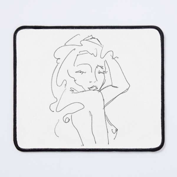 Item preview, Line Girl, Minimal, Nude, Nude Line Drawing, Line Art, Black and White, pencil designed and sold by Clancy Rodgers.