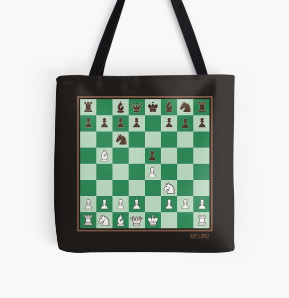 Ruy Lopez - Stratégie d'échecs - Version en vert Tote bag doublé