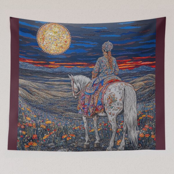 Item preview, Moonlit Journey: Mongolian Elegance designed and sold by ArtVibeCo.