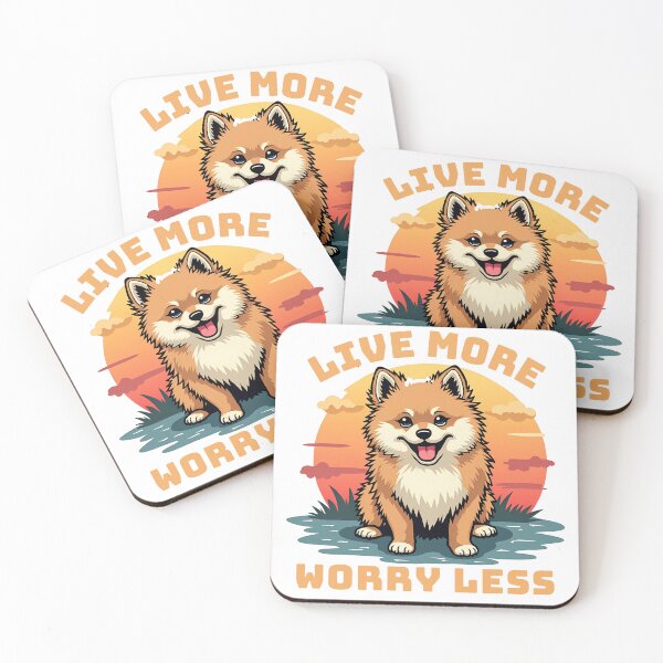 Item preview, Live More Worry Less - Cute Pomeranian Sunset  designed and sold by Auchi_Verse.