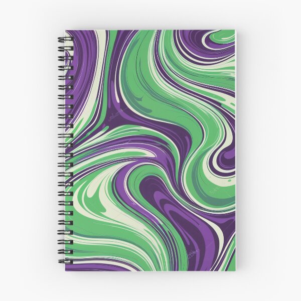 Artikelvorschau, Green and Purple Swirl Abstract Art Vibrant entworfen und verkauft von FluidForms.