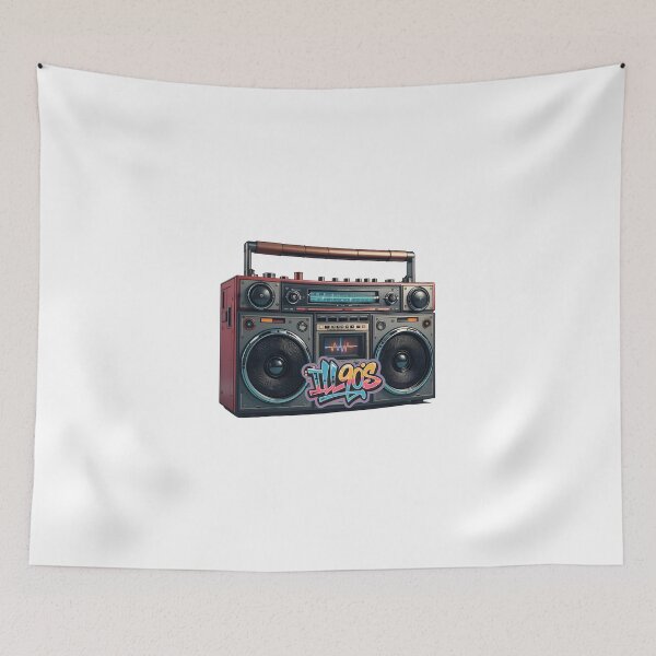 Artikelvorschau, Boombox 90er Retro Graffiti Druck entworfen und verkauft von iLL90s.