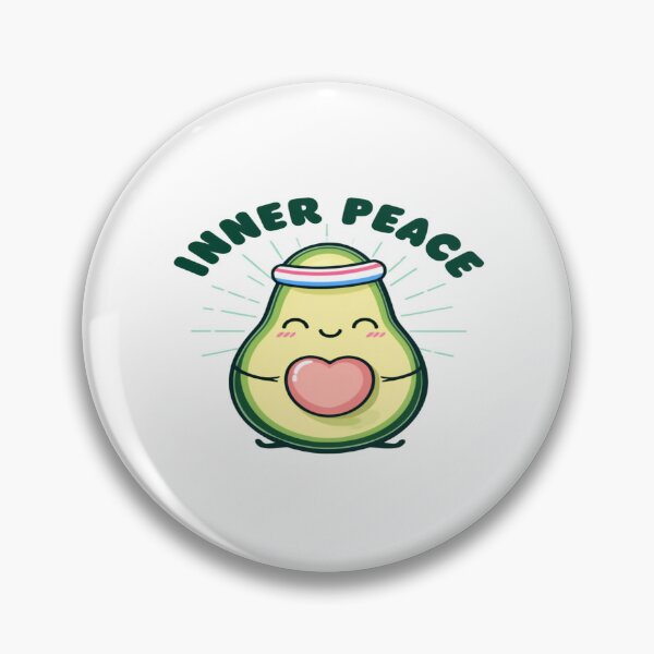 Item preview, Inner Peace Cute Avocado Cartoon Design designed and sold by ArtsyElegance4U ⭐⭐⭐⭐⭐.