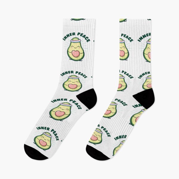 Item preview, Inner Peace Cute Avocado Cartoon Design designed and sold by ArtsyElegance4U ⭐⭐⭐⭐⭐.