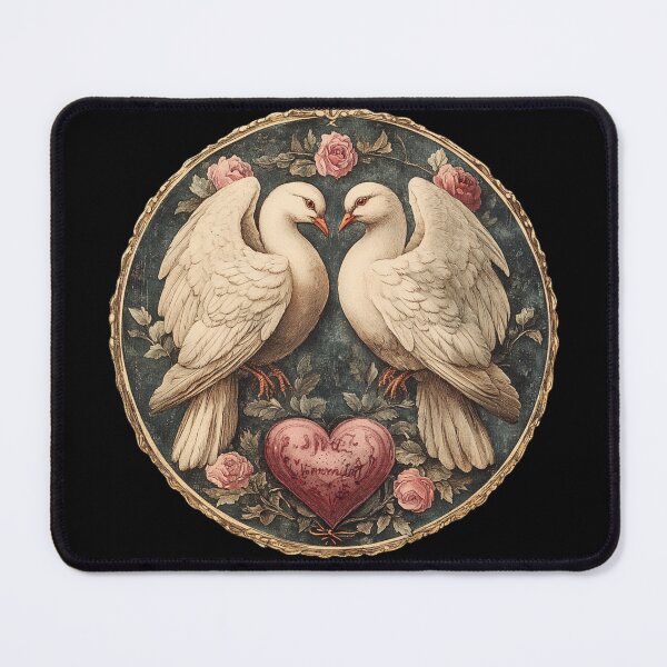 Item preview, Vintage valentines day turtle dove heart designed and sold by MendaciousMina.