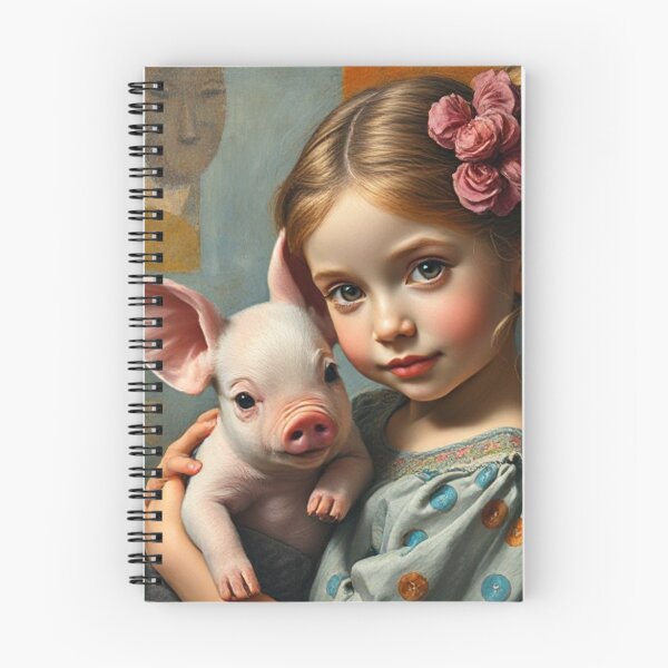 Item preview, Girl and piglet  designed and sold by Terry Collett.