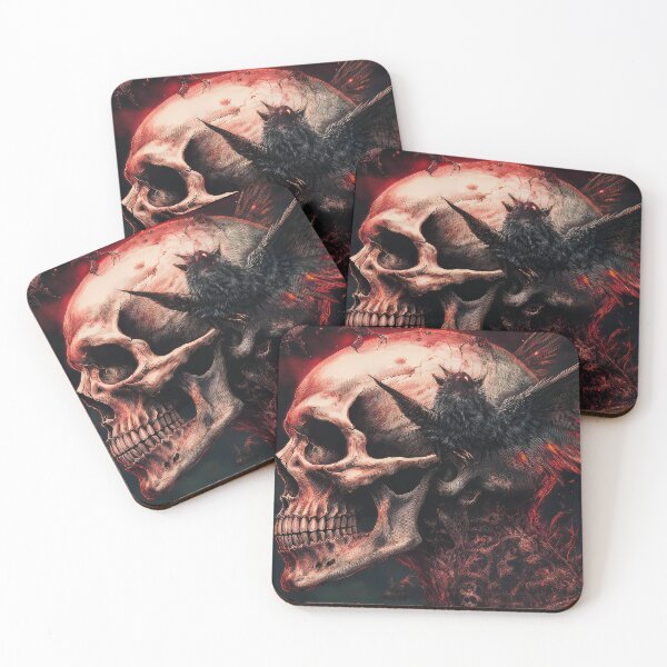 Item preview, Skull with Winged Devils designed and sold by Flower Magic .