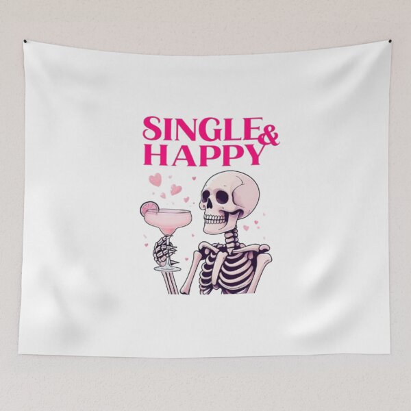 Item preview, Single & Happy Skeleton Cocktail Design designed and sold by ArtsyElegance4U ⭐⭐⭐⭐⭐.