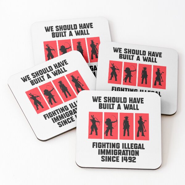 Item preview, "We should have  Built a wall Fighting illegal Immigration Since 1492" Anti-Trump Immigrant Protest T-Shirt designed and sold by paulo silveira.