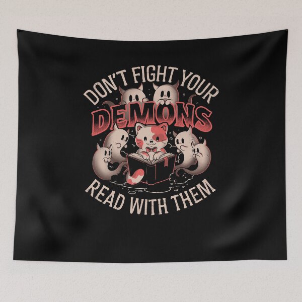 Item preview, Read With Your Demons Dark Book Funny designed and sold by EduEly.