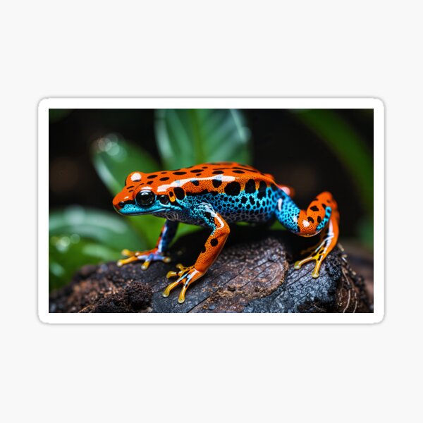 Item preview, Vibrant Poison Dart Frog on a Forest Log designed and sold by LiveDesigner.