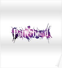 Galaxy hallows and Potterheads with splashes outline (pink galaxy) - wand, cloak, stone Poster