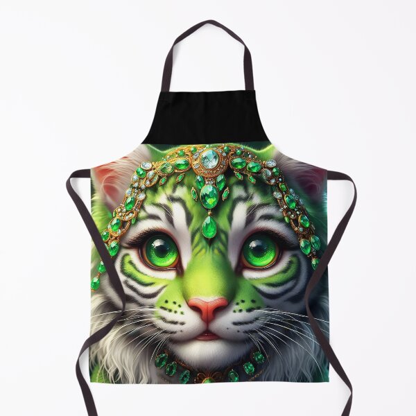 Item preview, Green Emerald bejeweled tiger feline big cat fantasy digitalart designed and sold by EmeraldeaArt.