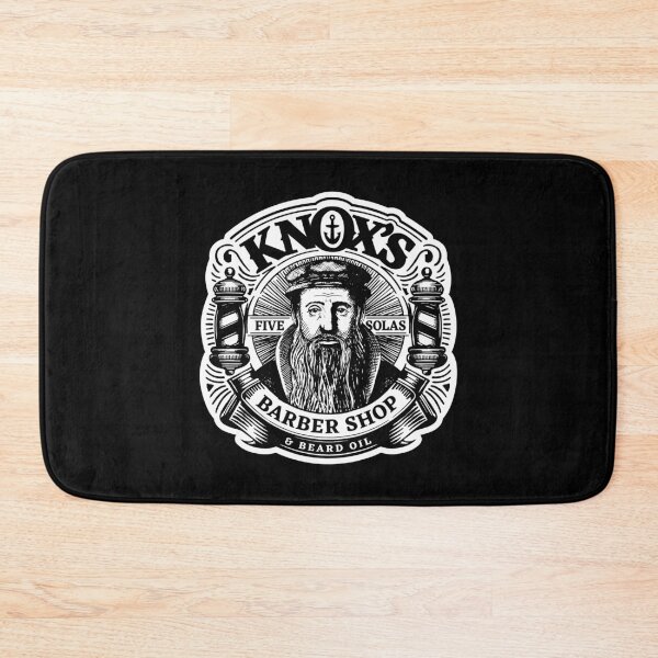 Item preview, John Knox's Barber Shop & Beard Oil Vintage Logo - Reformed Theology designed and sold by Reformed Shirt Co..