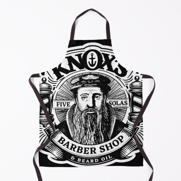 Item preview, John Knox's Barber Shop & Beard Oil Vintage Logo - Reformed Theology designed and sold by Reformed Shirt Co..