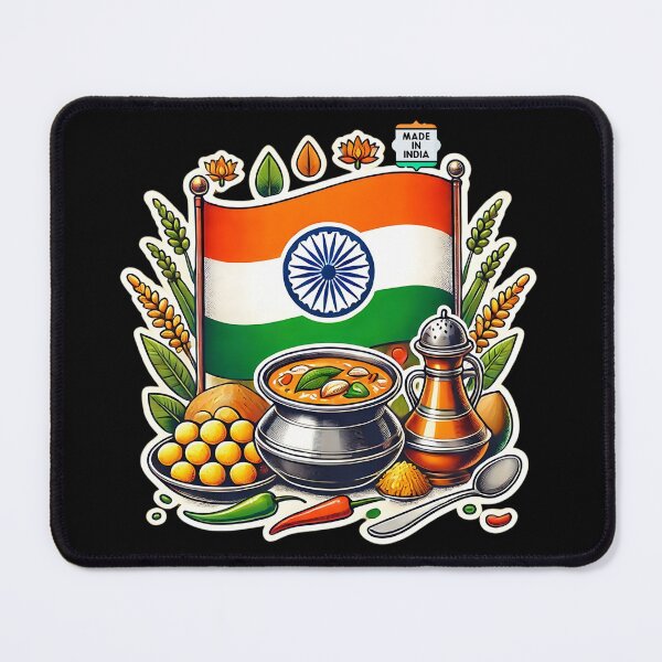 Item preview, Vibrant Indian Cuisine and Culture Illustration designed and sold by Psycho-Crazy.
