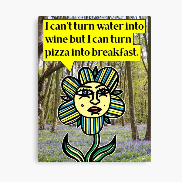 "I can't turn water into wine but I can turn pizza into breakfast." Canvas Print