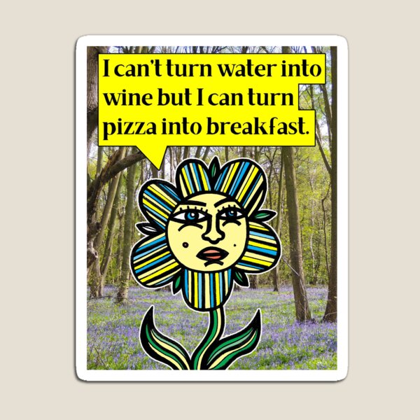 "I can't turn water into wine but I can turn pizza into breakfast." Magnet