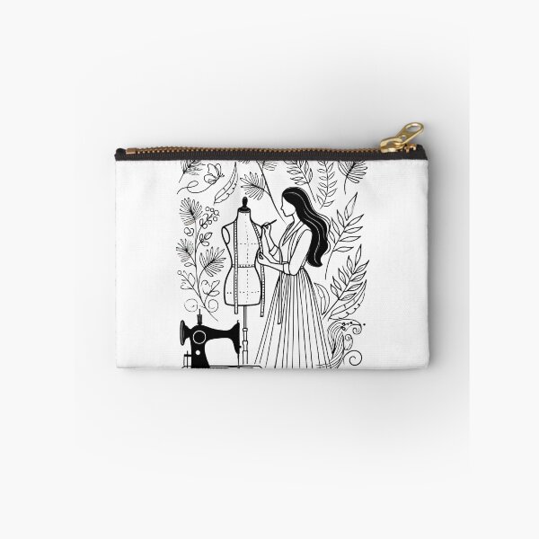 Item preview, Sewing Lady with Mannequin Line Art designed and sold by EwaVerse.