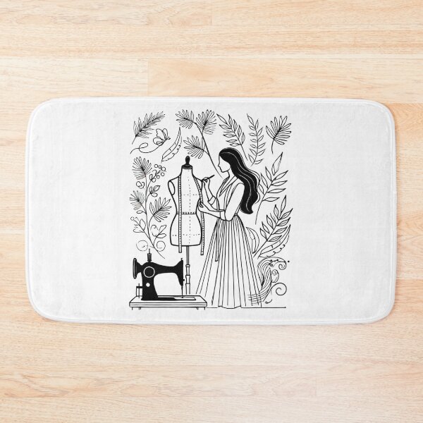 Item preview, Sewing Lady with Mannequin Line Art designed and sold by EwaVerse.