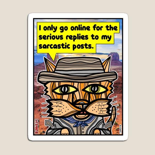 "I only go online for the serious replies to my sarcastic posts." Magnet