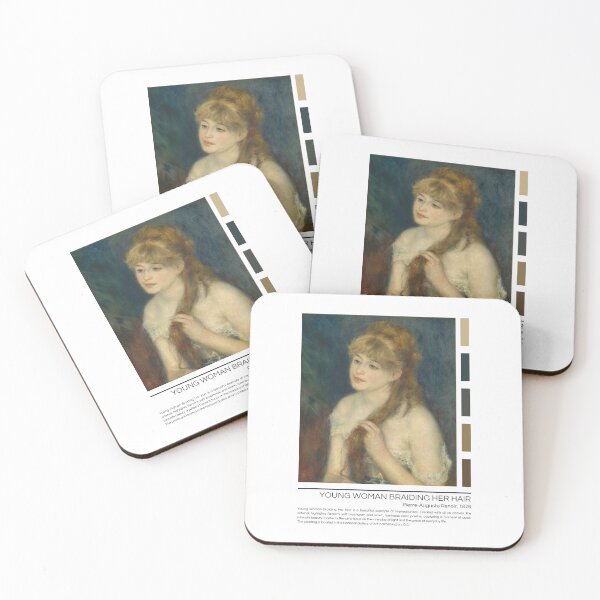 Item preview, Young Woman Braiding Her Hair by Pierre-Auguste Renoir designed and sold by StudioRedKoala.