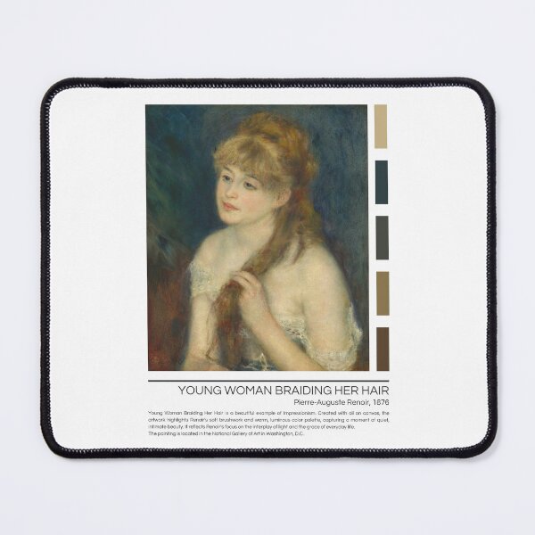 Item preview, Young Woman Braiding Her Hair by Pierre-Auguste Renoir designed and sold by StudioRedKoala.