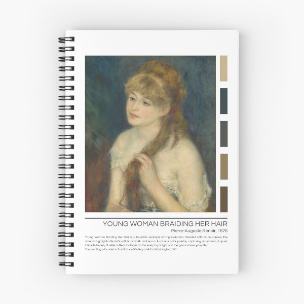 Item preview, Young Woman Braiding Her Hair by Pierre-Auguste Renoir designed and sold by StudioRedKoala.