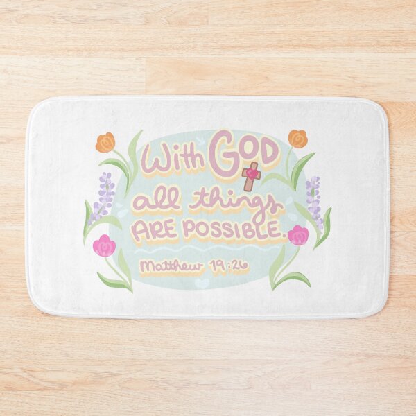 Item preview, Matthew 19:26 - Bible Quote Drawing - Typography designed and sold by MagnoliaLamb.