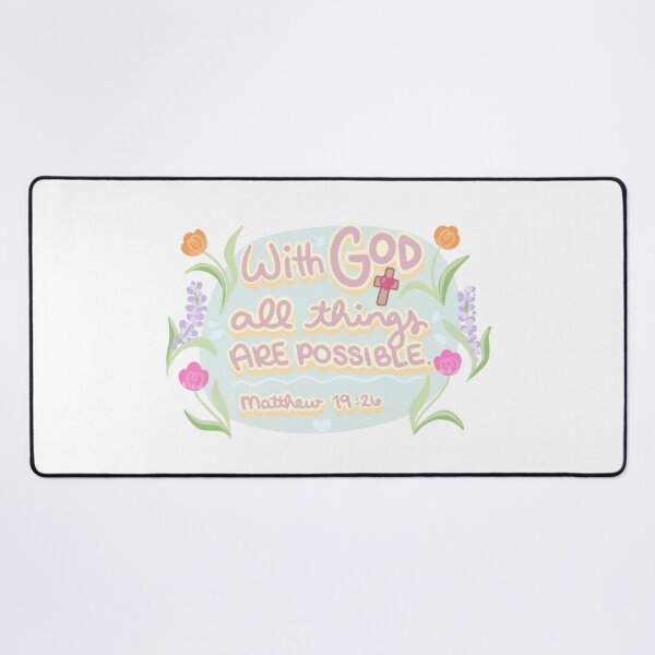 Item preview, Matthew 19:26 - Bible Quote Drawing - Typography designed and sold by MagnoliaLamb.