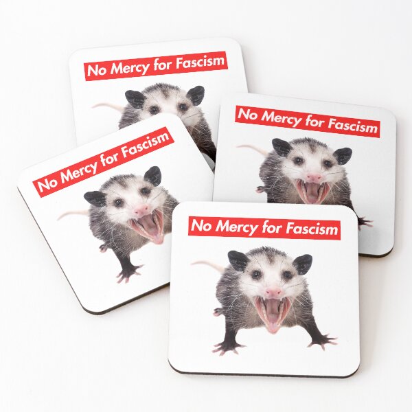 Item preview, No Mercy For Fascism - Anti-fascist Opossum 2.0 designed and sold by Thelittlelord.