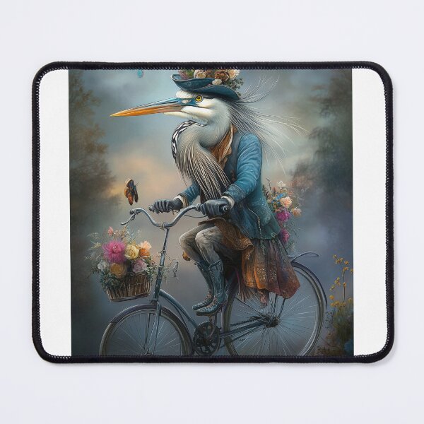 Item preview, Great Blue Herron on a Bicycle designed and sold by ACuriousshoppe.