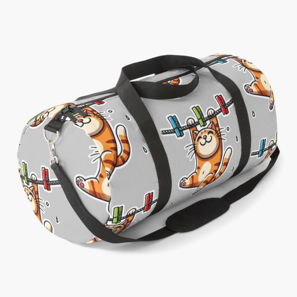 Item preview, Playful Orange Tabby Cat Hanging on Clothesline - Cute and Funny Cartoon Illustration designed and sold by Psycho-Crazy.