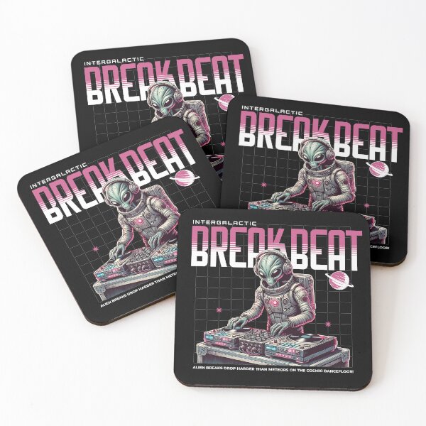 Item preview, BREAKBEAT  - Intergalactic Breaks (black/pink)  designed and sold by Discothreadz.