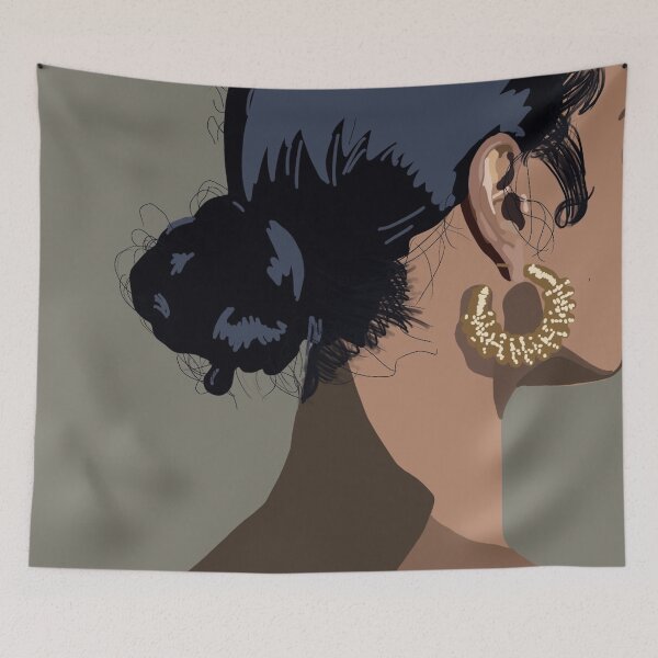 Item preview, Arte de mujer negra: moño peinado hacia atrás designed and sold by Sabrina Byrd.