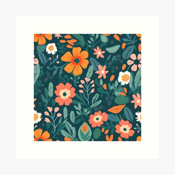 Item preview, Boho Painterly Flowers designed and sold by ViaARTfactory.