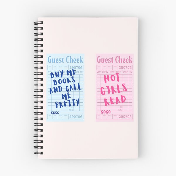 Item preview, buy me books and tell me I'm pretty and hot girls read guest check pink and blue pack designed and sold by Neadoodles.