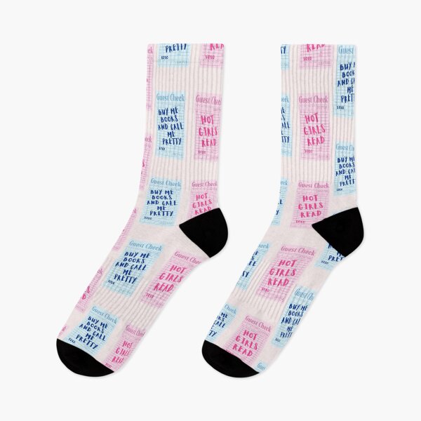Item preview, buy me books and tell me I'm pretty and hot girls read guest check pink and blue pack designed and sold by Neadoodles.