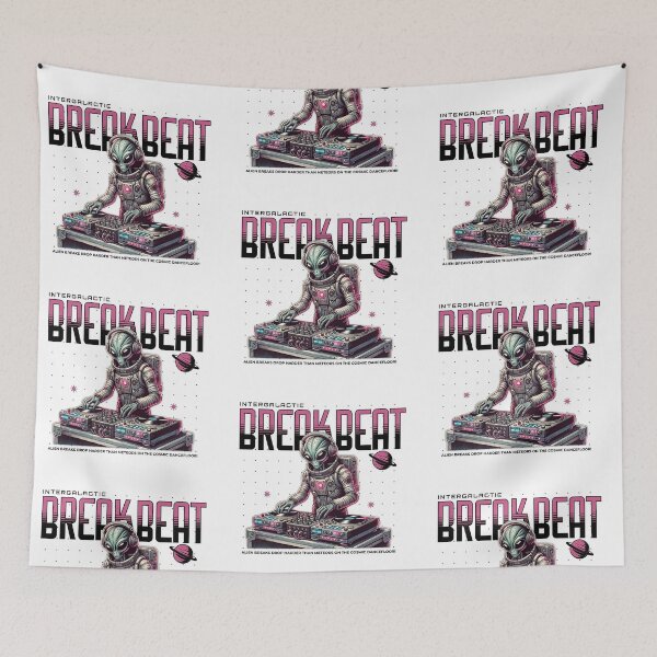 Item preview, BREAKBEAT  - Intergalactic Breaks (Black/Pink)  designed and sold by Discothreadz.