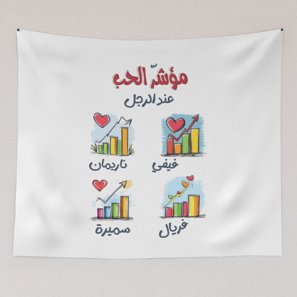 Item preview, A Man’s Heart | Love Graphs Featuring the Ladies Who Keep Him Guessing- قلب الرجل لا يتسع لامرأة واحدة فقط ميمز عيد الحب بالعربي designed and sold by FUNqoosh.