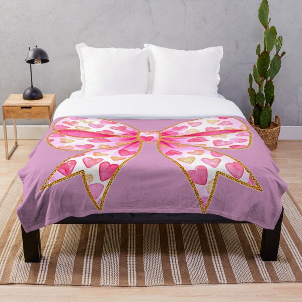 Item preview, Lazo de corazón rosa con estampado de purpurina dorada designed and sold by ColorfulMouse.