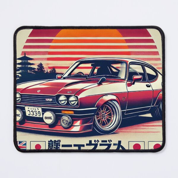 Item preview, Vintage Ford Capri In Japan Vector Art designed and sold by neildoch.