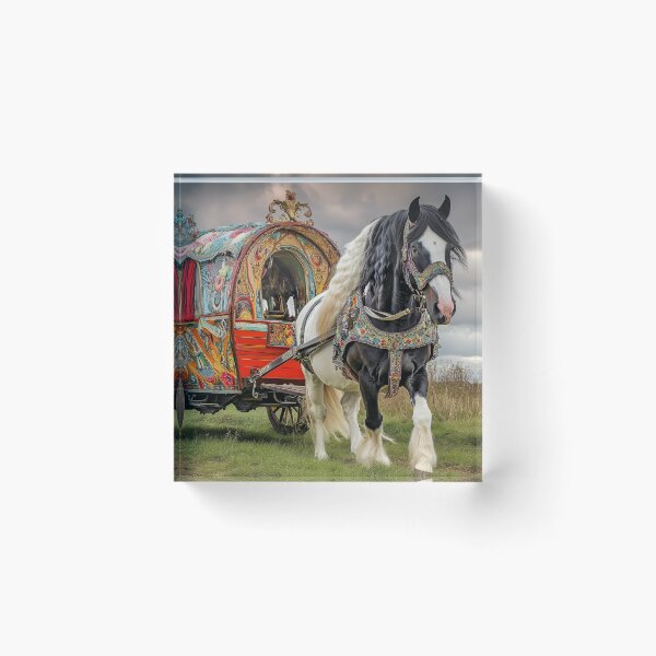 Item preview, Gypsy Vanner Horse & Caravan designed and sold by ACuriousshoppe.