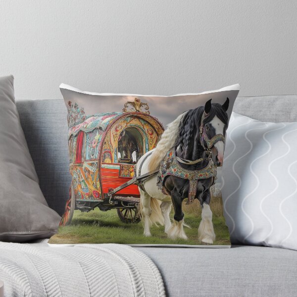 Item preview, Gypsy Vanner Horse & Caravan designed and sold by ACuriousshoppe.