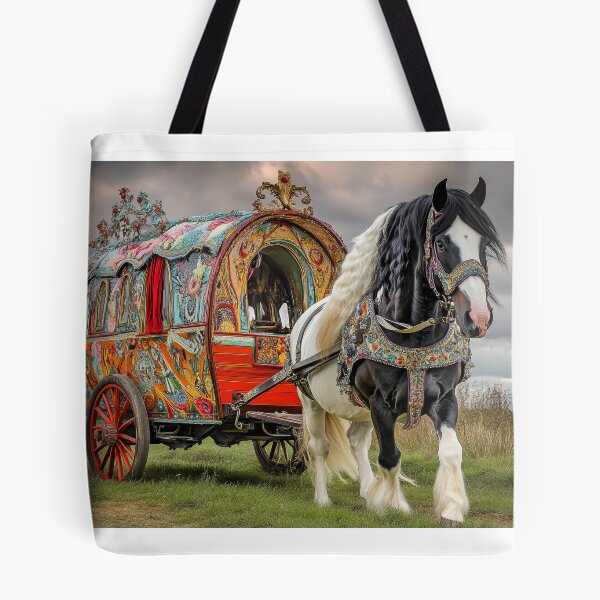 Item preview, Gypsy Vanner Horse & Caravan designed and sold by ACuriousshoppe.