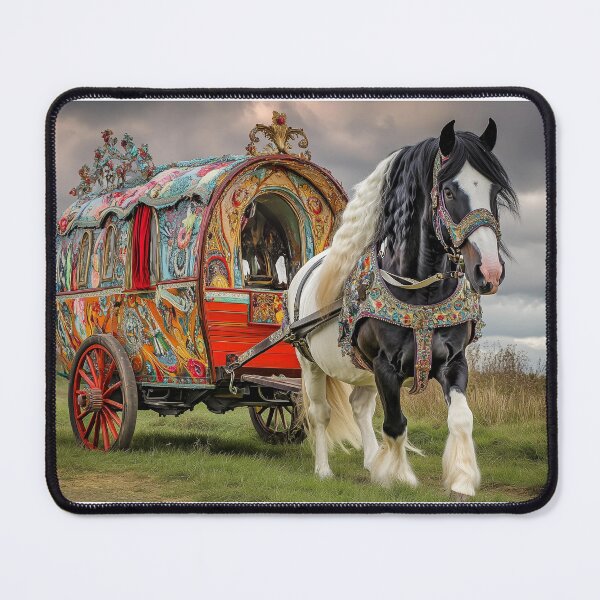 Item preview, Gypsy Vanner Horse & Caravan designed and sold by ACuriousshoppe.