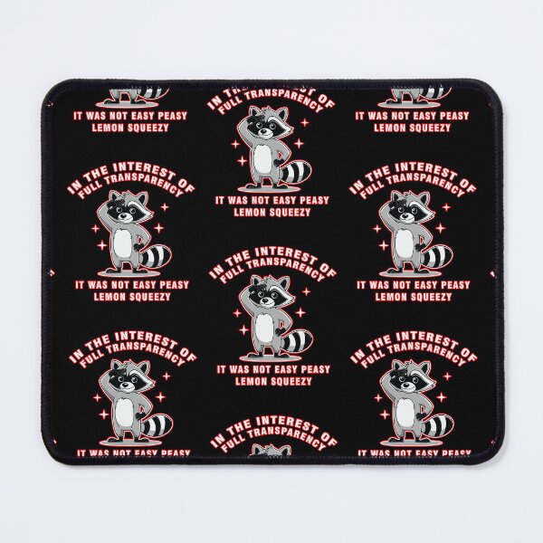 Item preview, Easy Peasy Lemon Squeezy Raccoon designed and sold by WoodburyLake.
