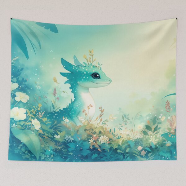 Item preview, Turquoise Gecko Amidst Dreamy Blossoms designed and sold by AshiraCreations.