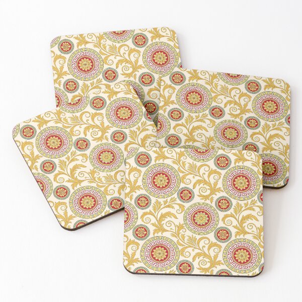 Item preview, Elegant Greek Key Pattern with Floral Motifs designed and sold by Ed & Harmony.