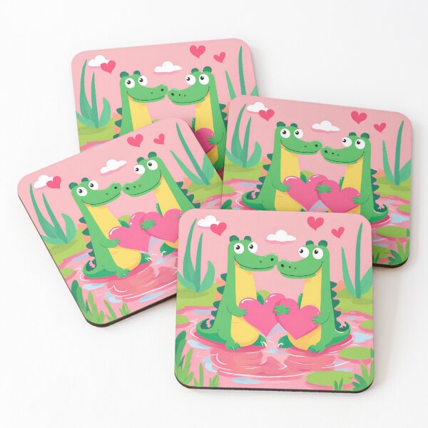 Item preview, Croc-a-Dile Love crocodiles Valentine's Day designed and sold by 9blueart.
